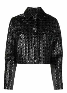 Selena Gomez Houndstooth Pattern Jacket